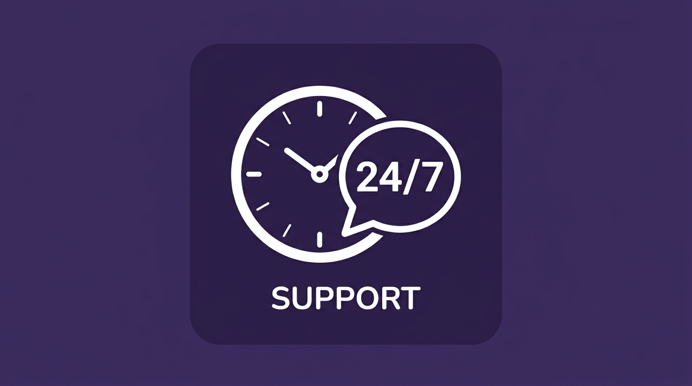блок «поддержка 24/7» — иконка чата.